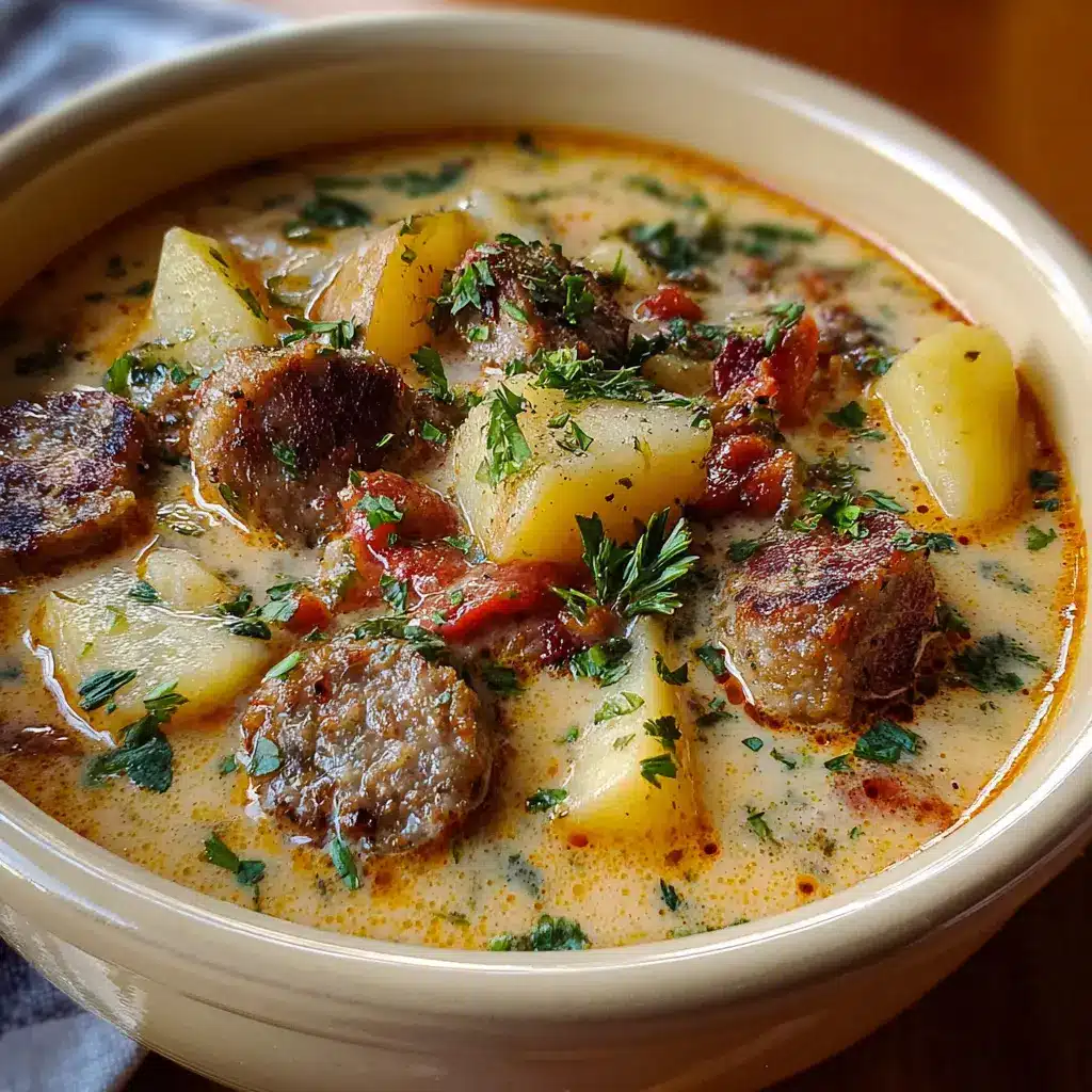 Cozy, Creamy Beef Sausage Potato Soup