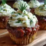 Meatloaf Cupcakes with Whipped Potato Topping