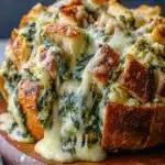 Cheesy Spinach and Artichoke Pull-Apart Sourdough Bread
