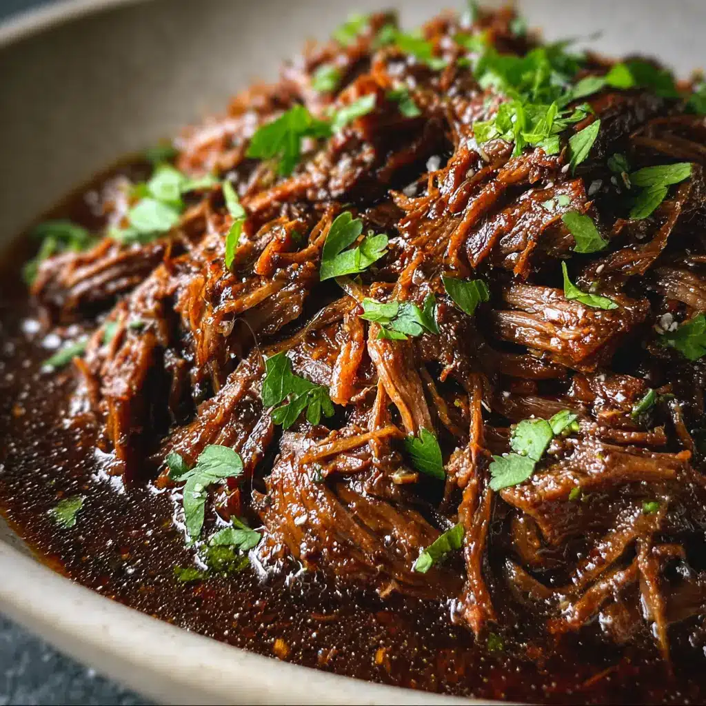 Slow Cooker 4-Ingredient Balsamic Shredded Beef