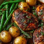 One-Pan Balsamic Chicken with Green Beans and Potatoes