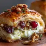 Flaky Puff Pastry with Brie, Cranberries & Toasted Walnuts
