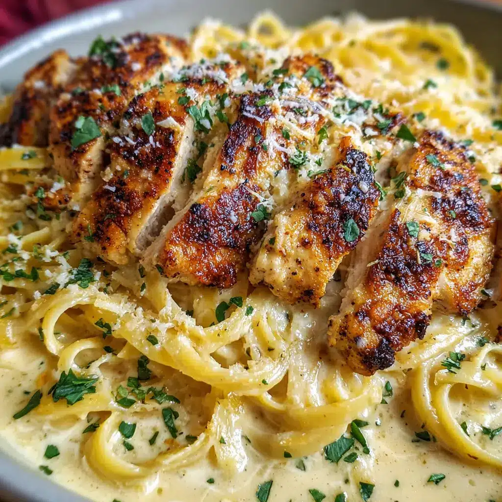 Garlic Parmesan Cheddar Chicken Linguine in Creamy Butter Sauce