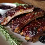 Slow-Roasted Ribs with Blackberry BBQ Sauce