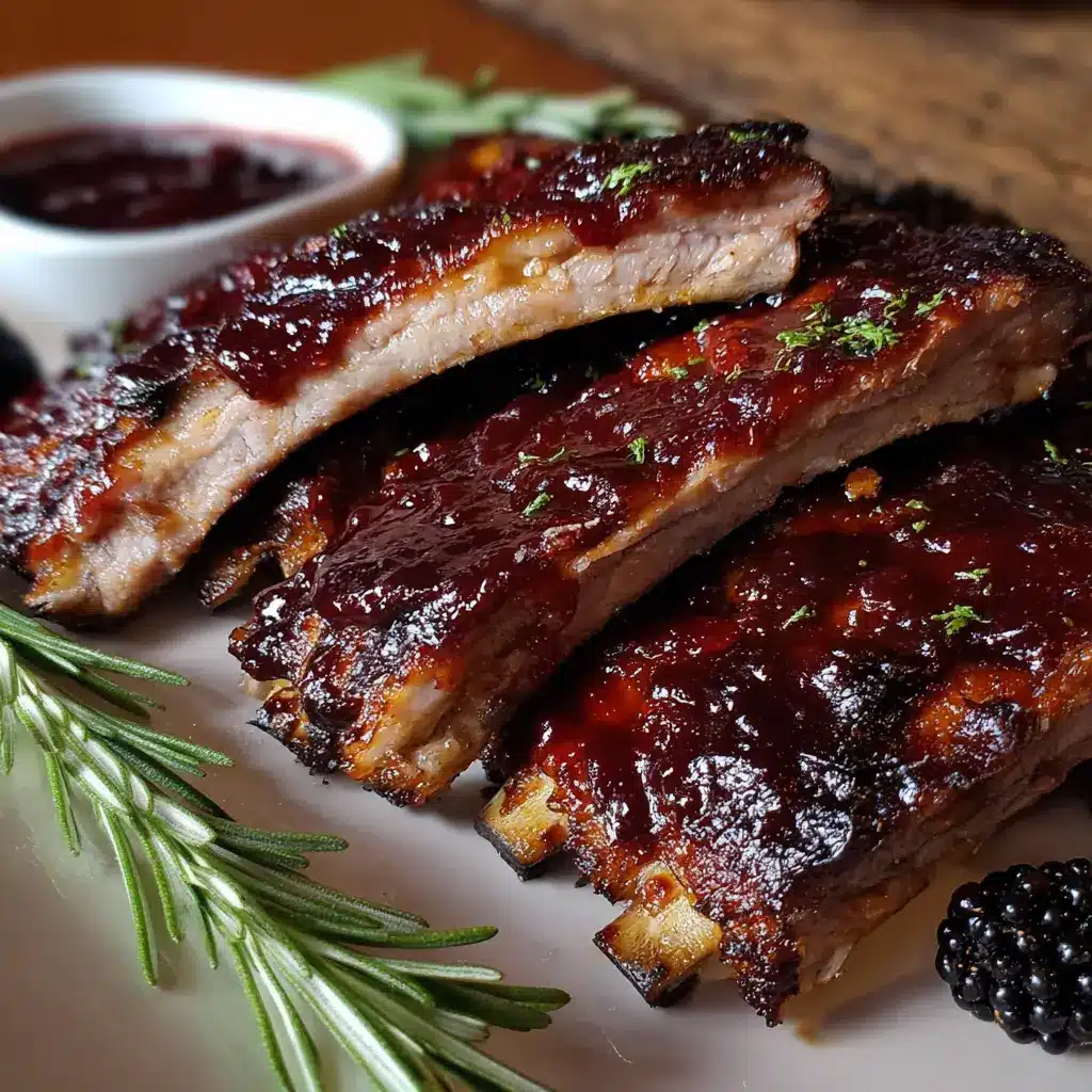 Slow-Roasted Ribs with Blackberry BBQ Sauce