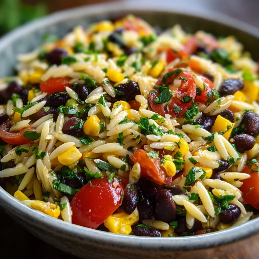 Orzo Salad with Black Beans and Corn