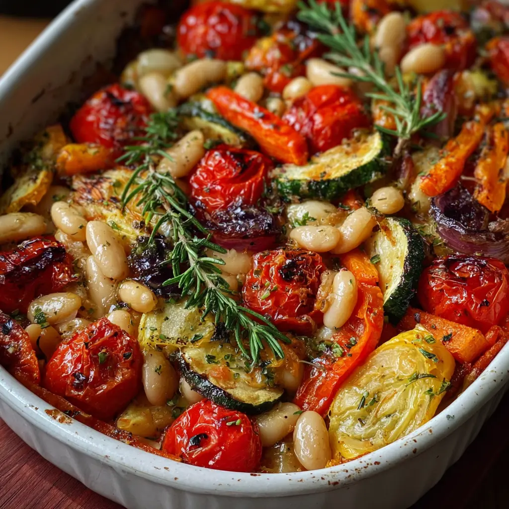 Rustic Roasted Vegetable Bake with Cannellini Beans