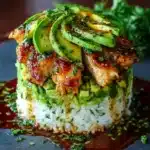 Honey Lime Chicken & Avocado Rice Stack