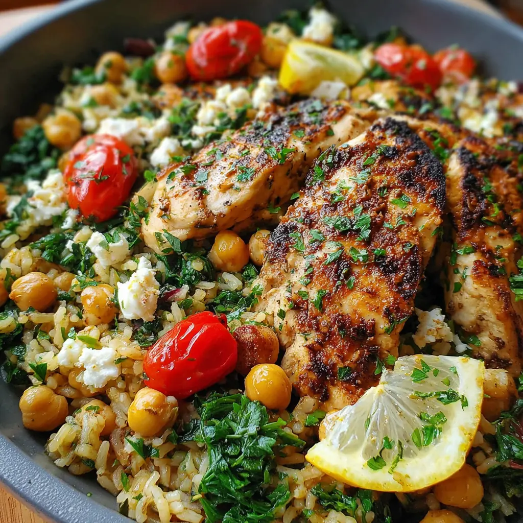 Protein-Packed Mediterranean Chicken Lemon Rice with Chickpeas
