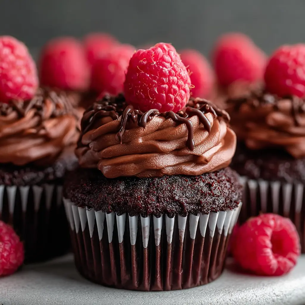 Chocolate Raspberry Filled Cupcakes