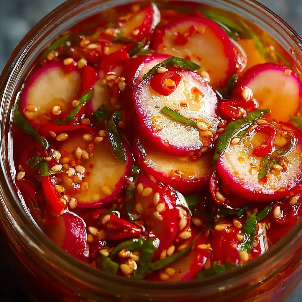 Spicy Tangy Radish Pickles