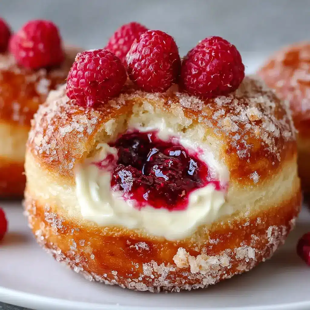 Raspberry Cheesecake Stuffed Donuts
