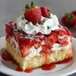 Strawberry Cheesecake Poke Cake