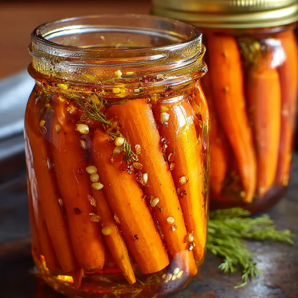 Hot Honey Pickled Carrots