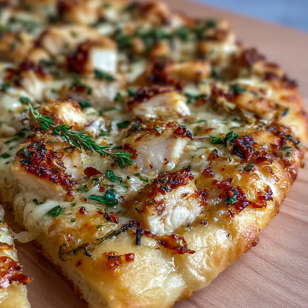 Roasted Garlic White Chicken Pizza