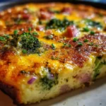 Ham & Broccoli Frittata with Spinach, Cheddar & Pepper Jack