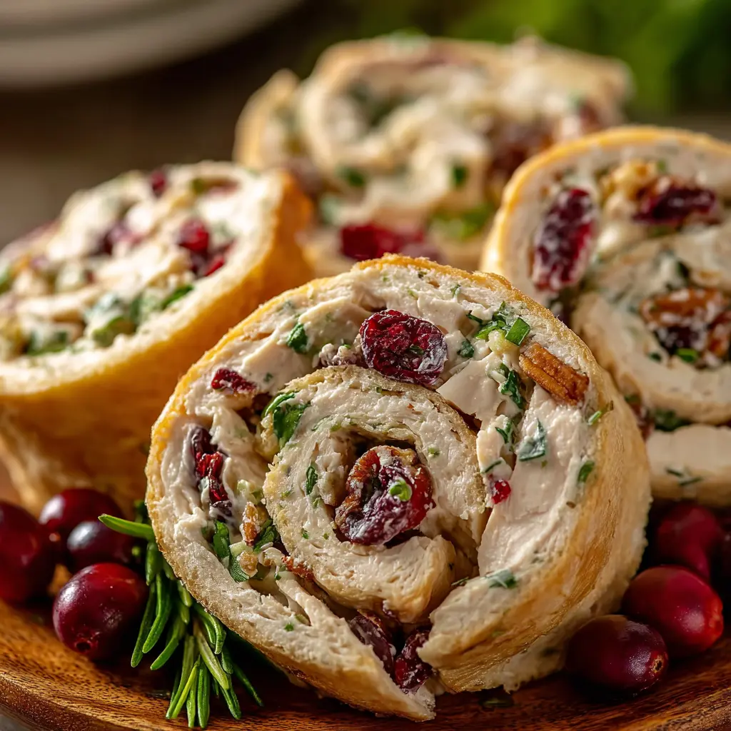 Chicken Cranberry Salad Pinwheel Sandwiches
