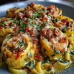 Shrimp & Spinach Stuffed Pasta Rolls