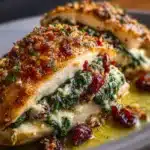 Cranberry & Spinach Stuffed Chicken Breasts with Parmesan