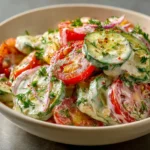 Creamy Cucumber Tomato Salad