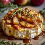 Golden Baked Brie with Caramelized Apples and Thyme
