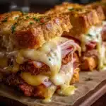 Hot Chicken Ham and Cheese Sandwiches