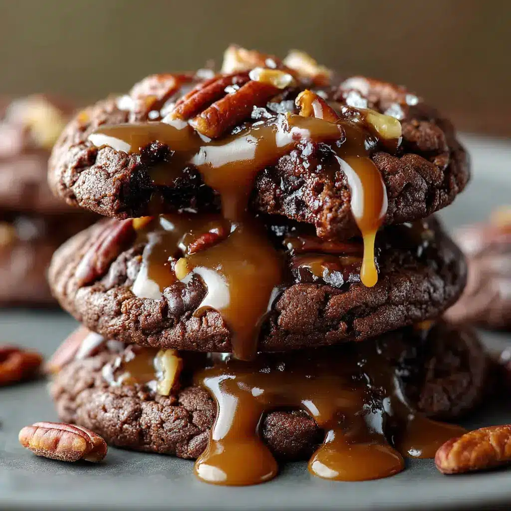 Gooey Chocolate Pecan Caramel Cookies