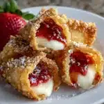Deep-Fried Strawberry Cheesecake Stuffed Wonton Bites