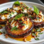 Crispy Eggplant with Whipped Feta & Hot Honey Drizzle