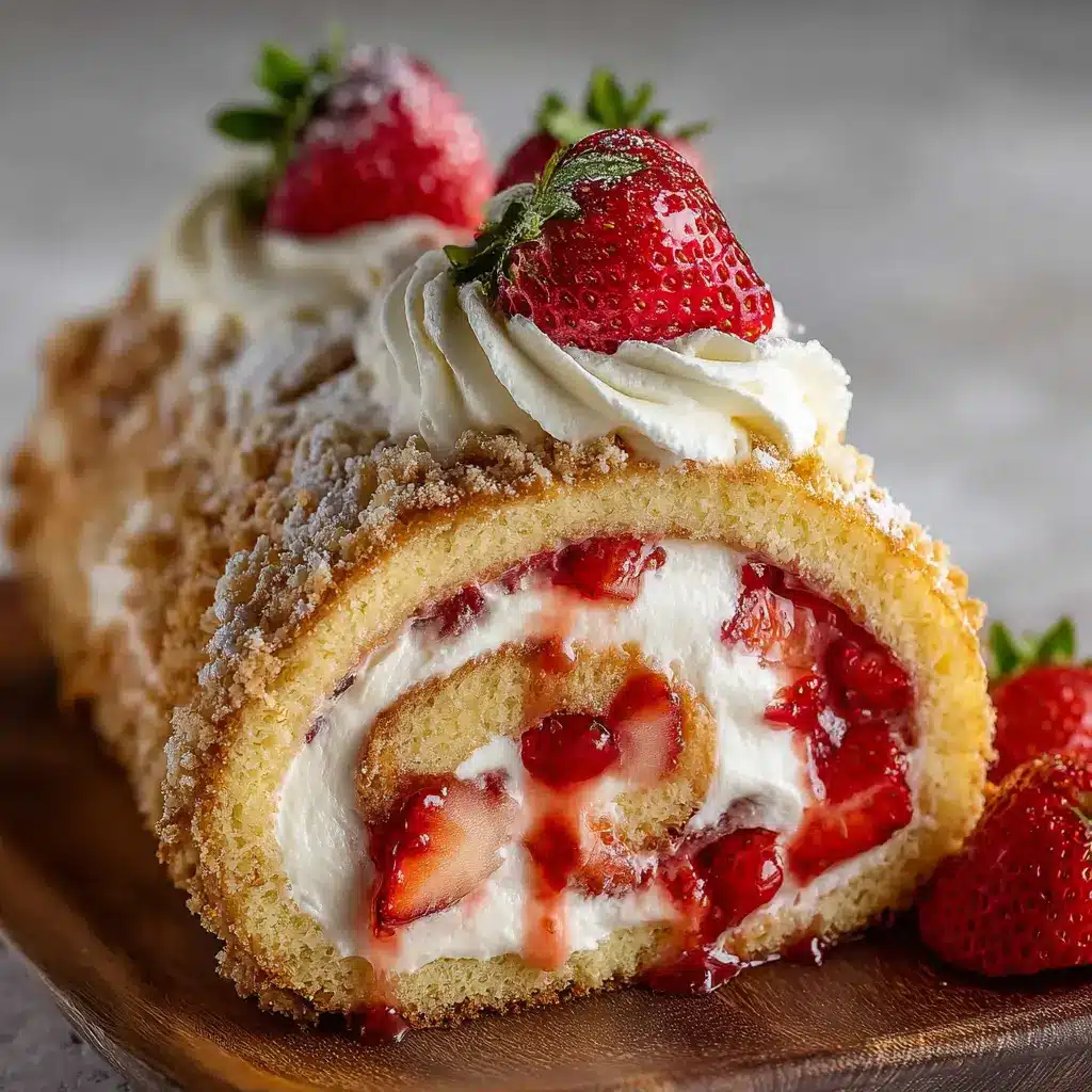 Homemade Strawberry Shortcake Cheesecake Roll