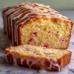Lemon Rhubarb Loaf with Glaze