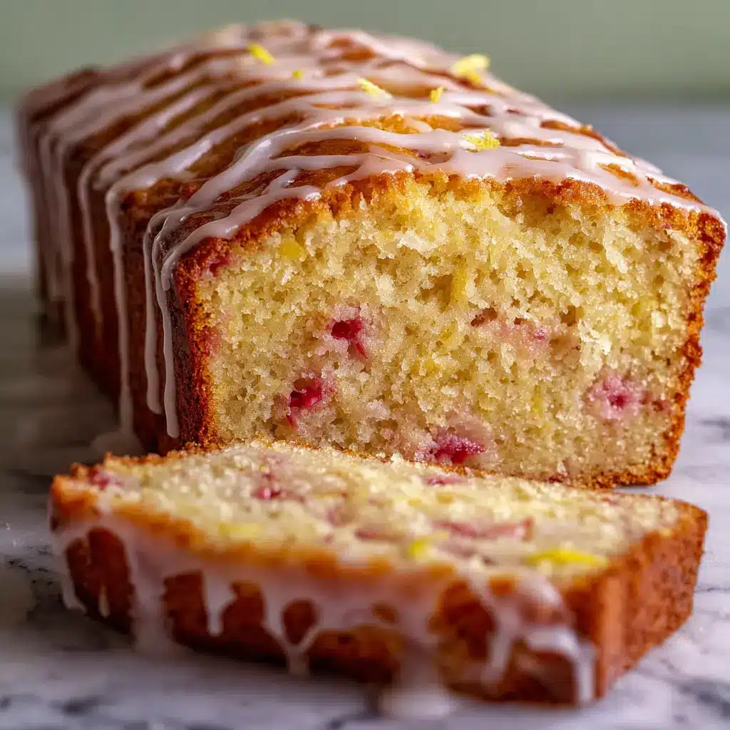 Lemon Rhubarb Loaf with Glaze