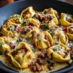 Cheesesteak Tortellini in Rich Provolone Sauce