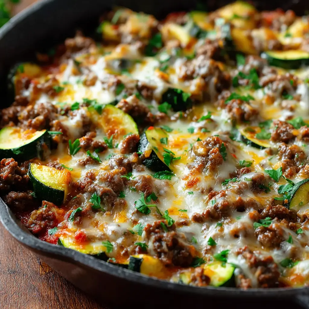 Ground Beef and Zucchini Skillet Casserole