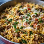 Creamy Ground Beef Orzo