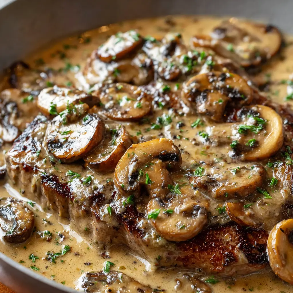 Ruth’s Chris–Style Creamy Mushroom Steak Sauce