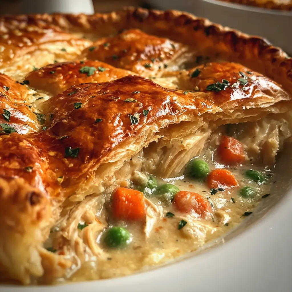 The Easiest Chicken Pot Pie with Puff Pastry