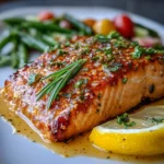 Baked Salmon with Honey Dijon Glaze