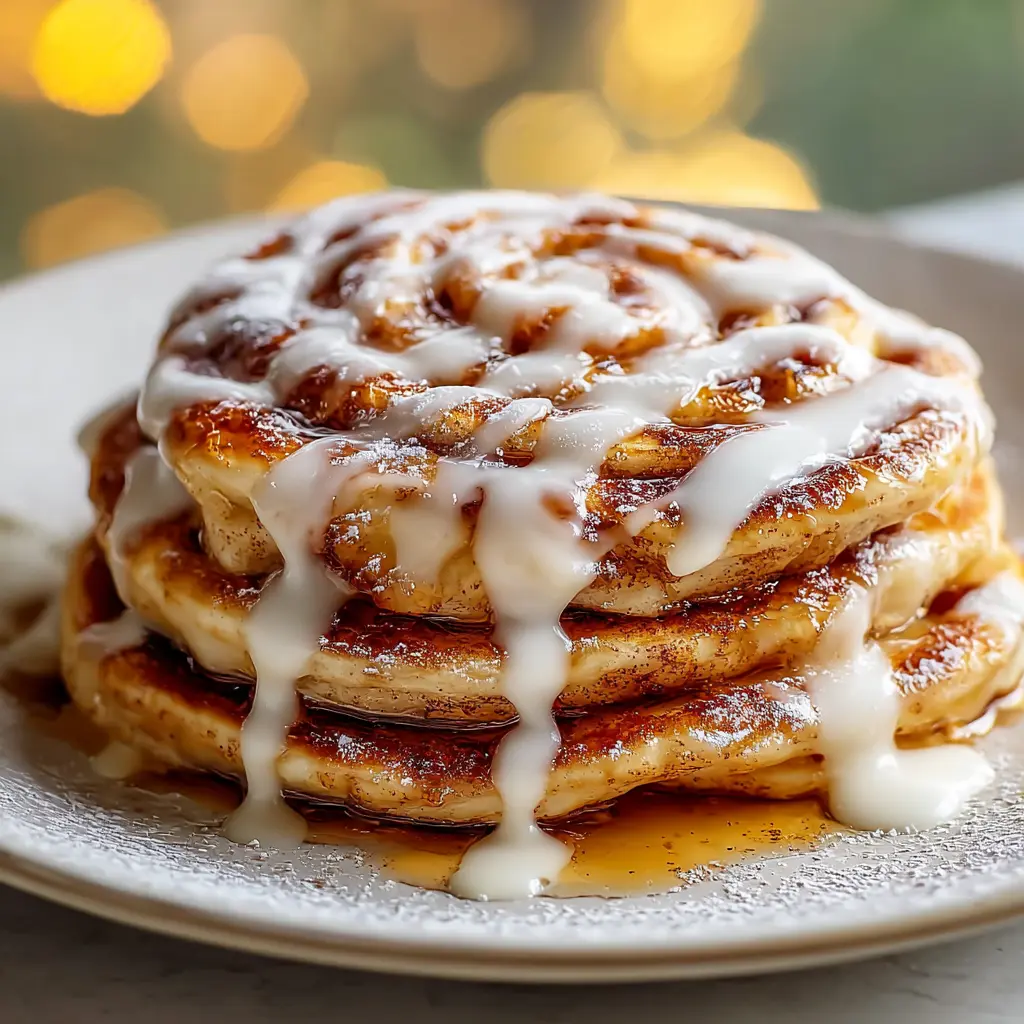 Fluffy Cinnamon Roll Pancakes