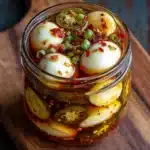 Ultimate Spicy Bar Snack Pickled Eggs