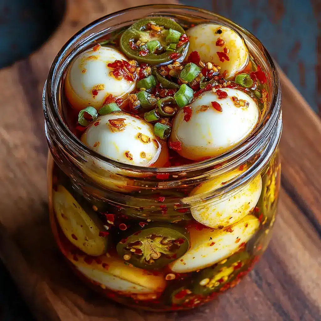 Ultimate Spicy Bar Snack Pickled Eggs