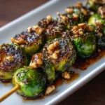Caramelized Brussels Sprouts Skewers with Walnut Honey