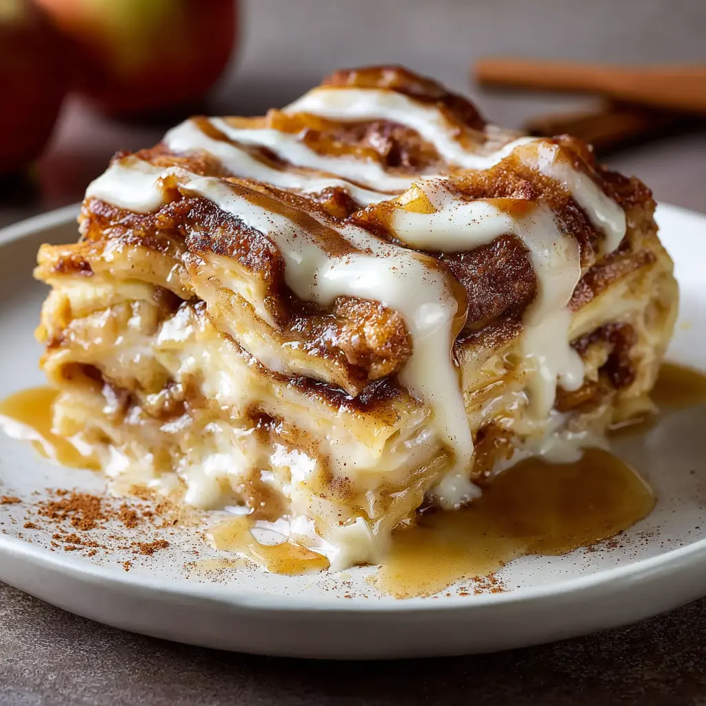 Cinnamon Roll Apple Lasagna