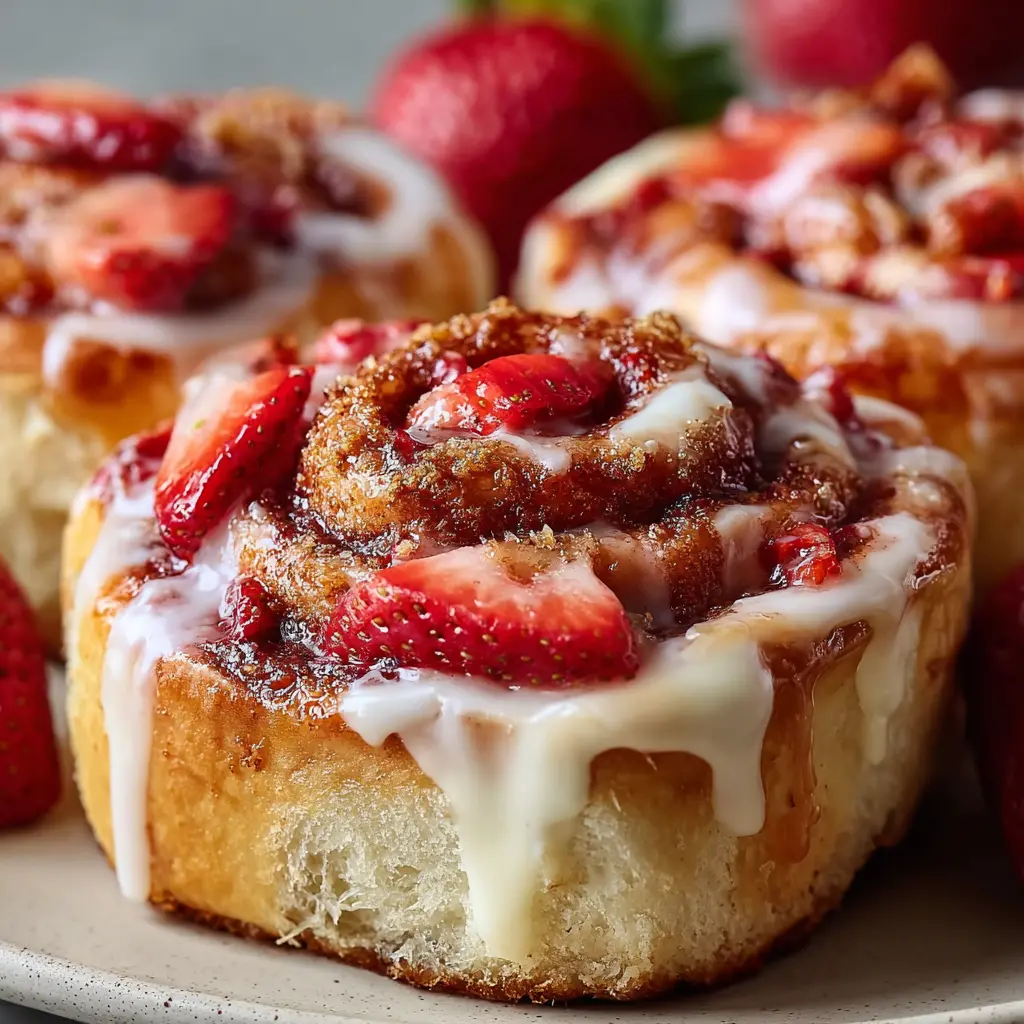 Strawberry Cheesecake Cinnamon Rolls