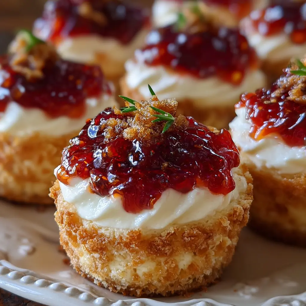 Cranberry Hot Pepper Jelly Cream Cheese Cups