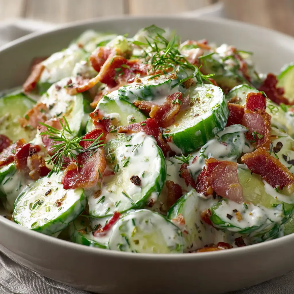 Creamy Cucumber Turkey Bacon Salad