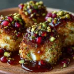 Pistachio-Crusted Brie Bites with Raspberry Honey Glaze