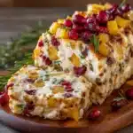 Festive Pineapple-Cranberry Cheddar Cheese Log