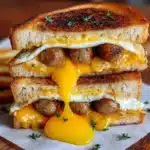 Breakfast Grilled Cheese Sausage Egg