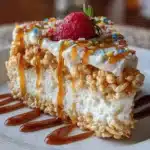 Rice Krispy Treat No-Bake Cheesecake 🥣🍰